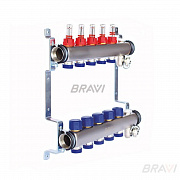 Коллекторная группа с расходомерами Bravi выходы 6X3/4 Евроконус 