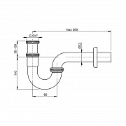 Cифон латунь хром трубный 1.1/4*32 ALCAPLAST 