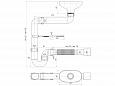Сифон АНИ 1.1/2"*40 прямоточный смещенный с разрывом струи с гибкой трубой 40*40/50